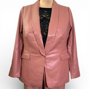 WILDFANG Vegan Leather Rose Brown Blazer, NWT! Size 2X